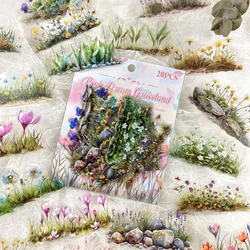 20 - Piece Botanical Sticker Set for Creative Scrapbooking and Journaling (Dark Khaki)