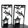2pcs Chinese Style Gazebo Book End Metal Heavy Duty Bookends for Book Lovers Organising Desktop Home Office Iron Bookends 6