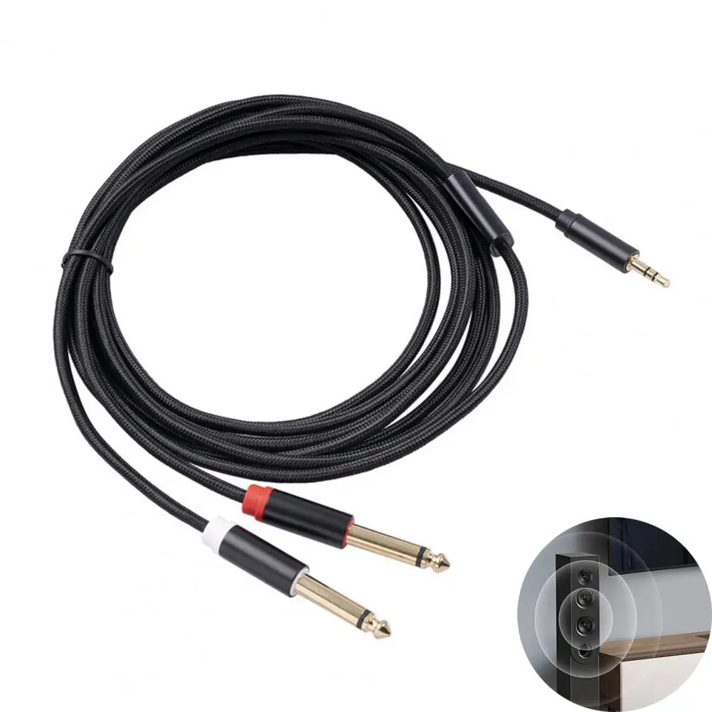 3.5mm에서 1/4인치 오디오 케이블 3.5mm에서 듀얼 6.35mm 스테레오 스플리터 케이블 앰프 연결 오디오 코드 PC 노트북 믹서 스피커