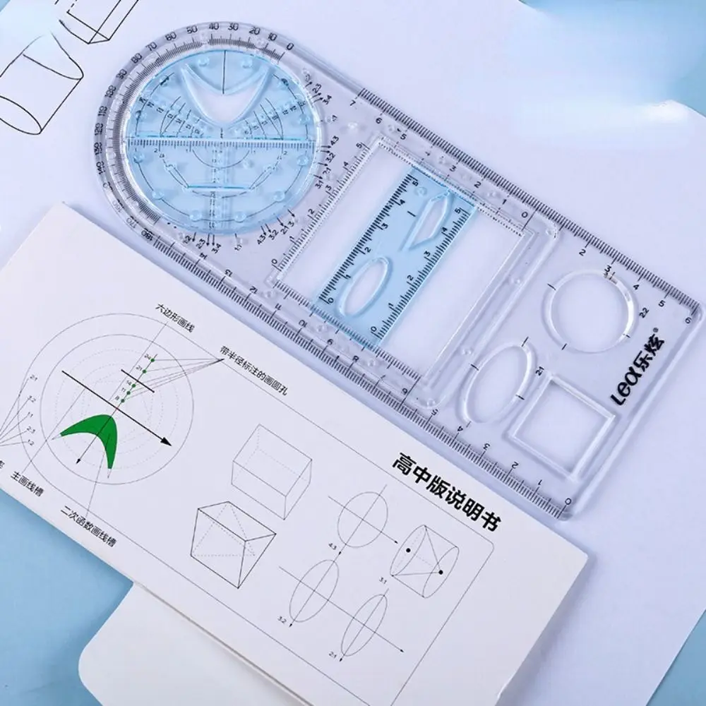 Rotatable Fast Drawing Template Ruler Architect Mathematics Stereo Geometry Ellipse Drafting Measuring Scale Ruler