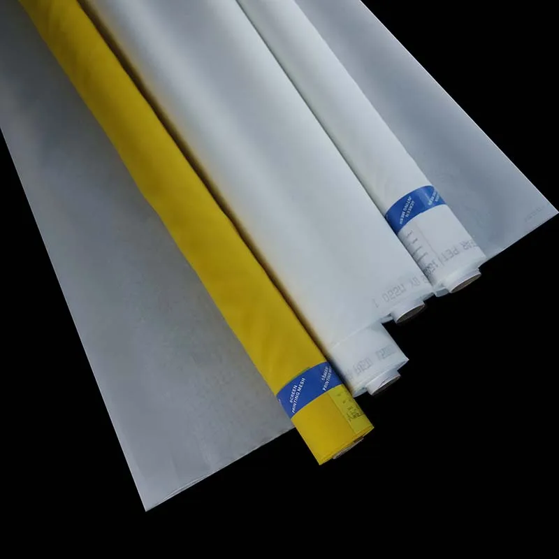 

59T 150Mesh 64UM 127/145/165/220/260/315CM White/Yellow 30Meters Polyester Screen Printing Mesh Stencil Fabric Wholesale