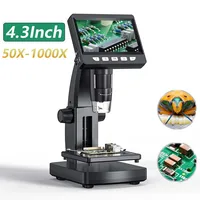 Digital Microscope 4.3inch 1000X Zoom 1080p 8LEDS Coin Microscopio Video Camera Microscope for Electronics Repair Soldering 1