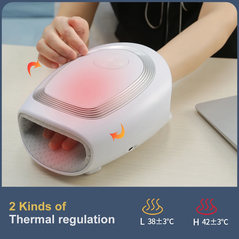 

Hand Massager for Arthritis Air Pressure Hot Compress Acupoint Compression Massage for Palm Wrist Fingers Muscle Relief Machine