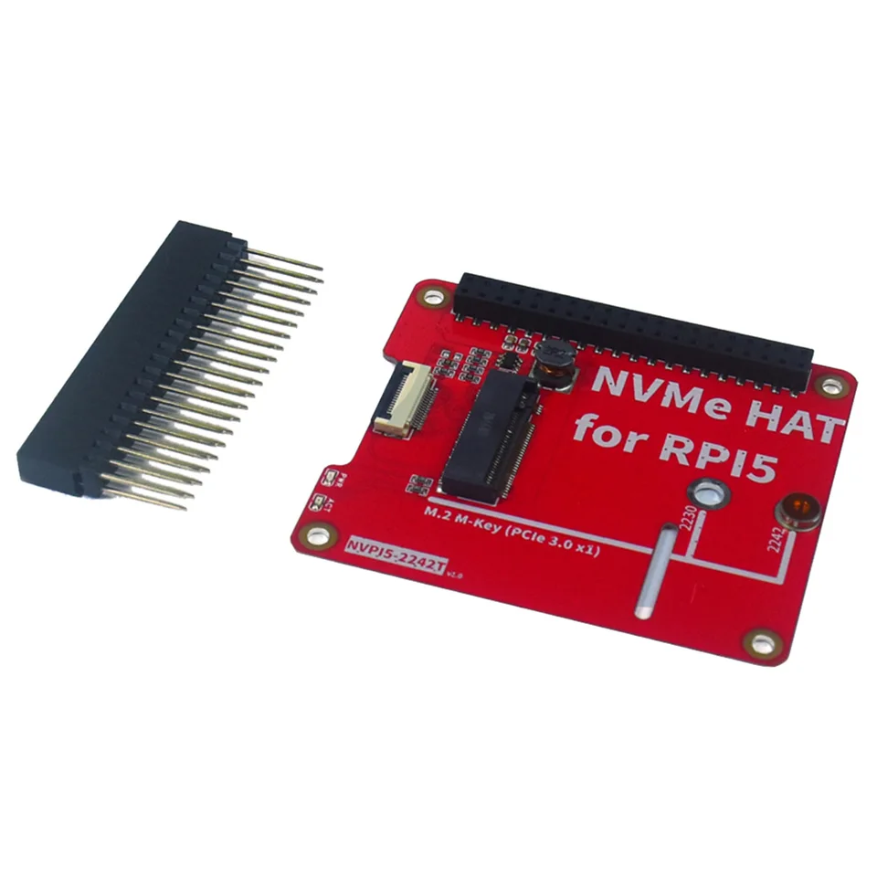 PCIe �ֺ� ����, ����� ���� 5 NVMe HAT PCB, M.2 ����, M.2 M-Ű 2230 2242 2260 2280 PCIe Gen3 SSD�� 2 LED ����