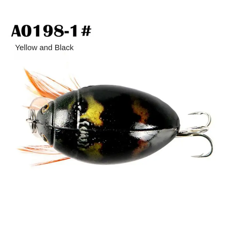 3.8cm 4g Artificial Ladybug Fishing Bait Cicada Beetle Insect Wobblers Fishing Lures Topwater For Bass Carp Fishing Tackle 2