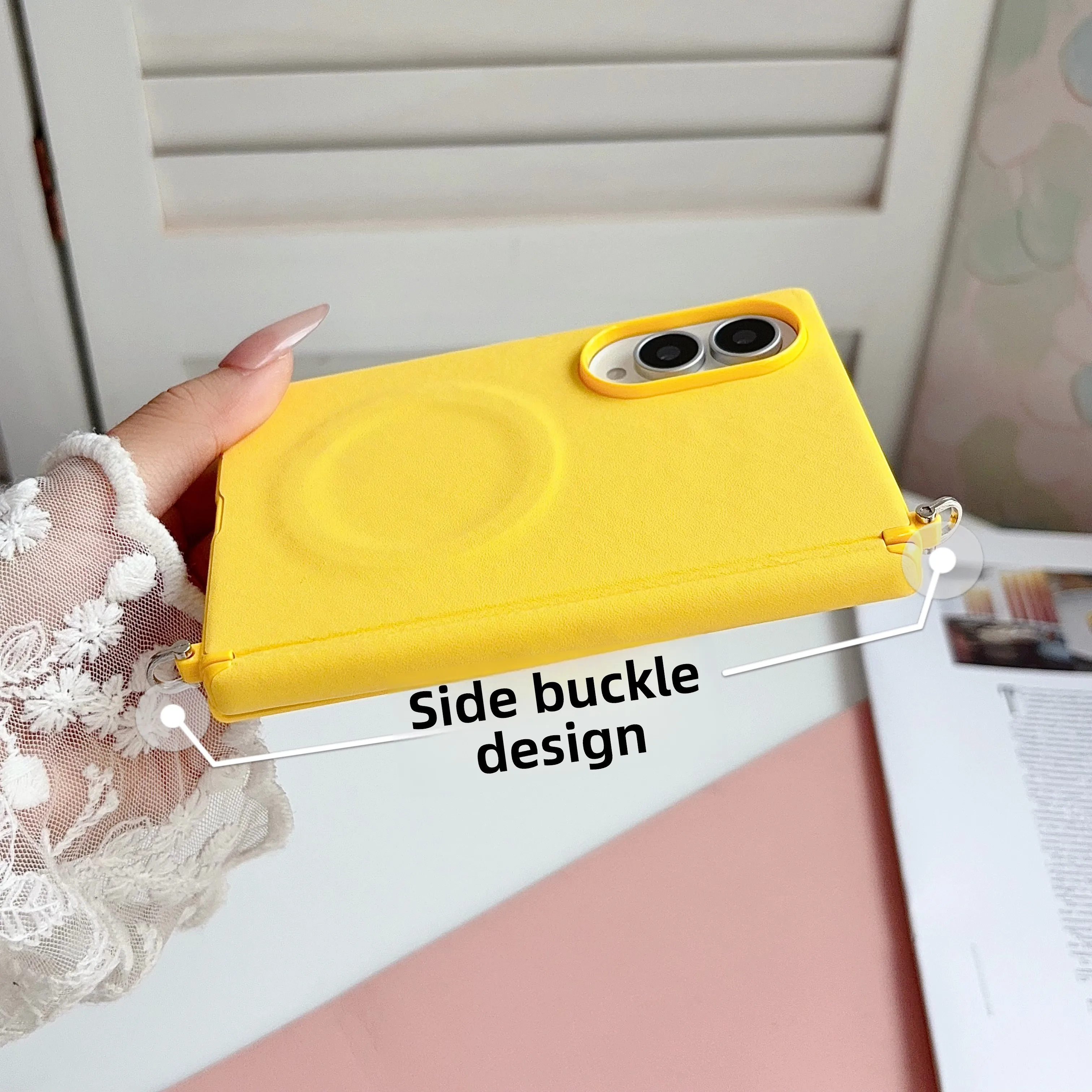Leather Candy Color Matte Case with Hinge Protection and Shockproof Cover