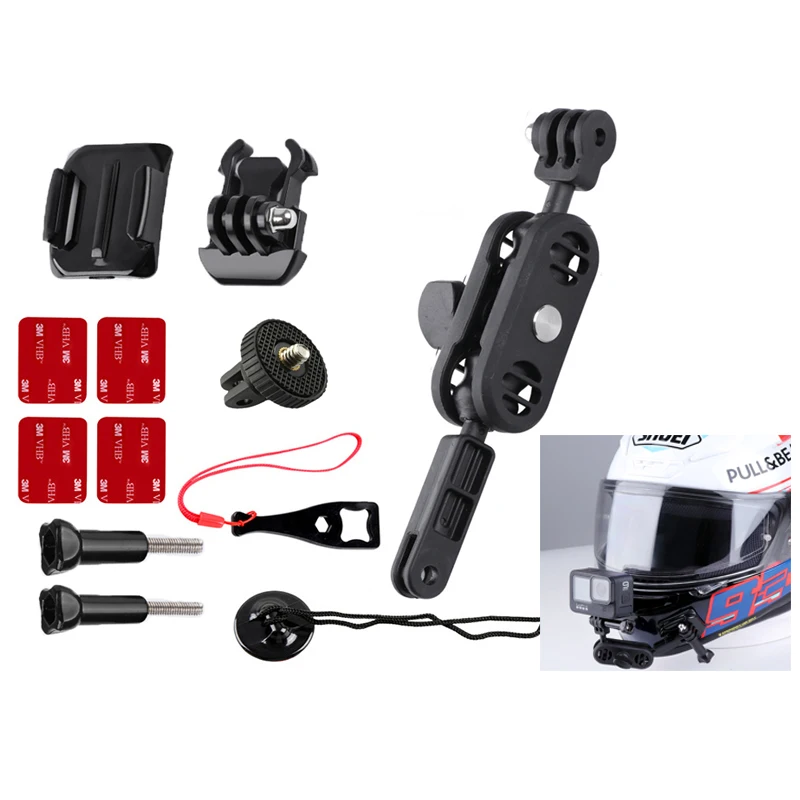

Motorcycle Helmet Chin Stand 360° Rotation Ball head Bracket Mount Adapter For Gopro hero10 9 8 7 6 5 DJI Osmo Action Camera
