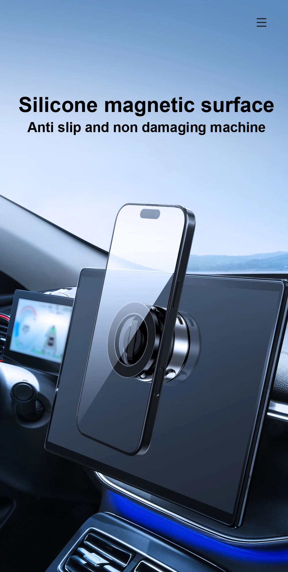 Elektrische Vakuum-Telefonhalterung für Autohalterung 360° ° Rotation N52 Stark magnetisch faltbar für iPhone 17 16 15 Pro Max Freisprechständer – Detail 7