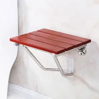 Solid Wood Folding Bath Chair Wall-mounted Shower Seats Non-slip Barrier-free Bathroom Stool Household Porch Shoe Changing Stool 1
