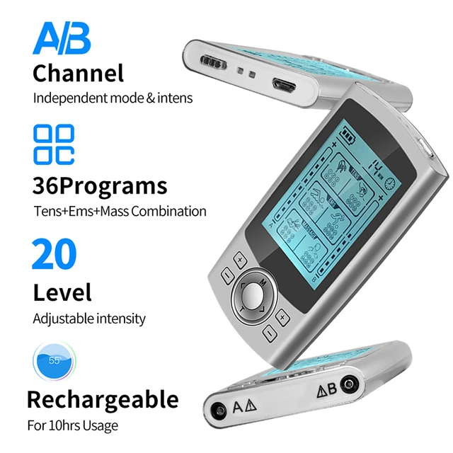 AUVON Dual Channel TENS Unit Muscle Stimulator, 36 Modes TENS EMS