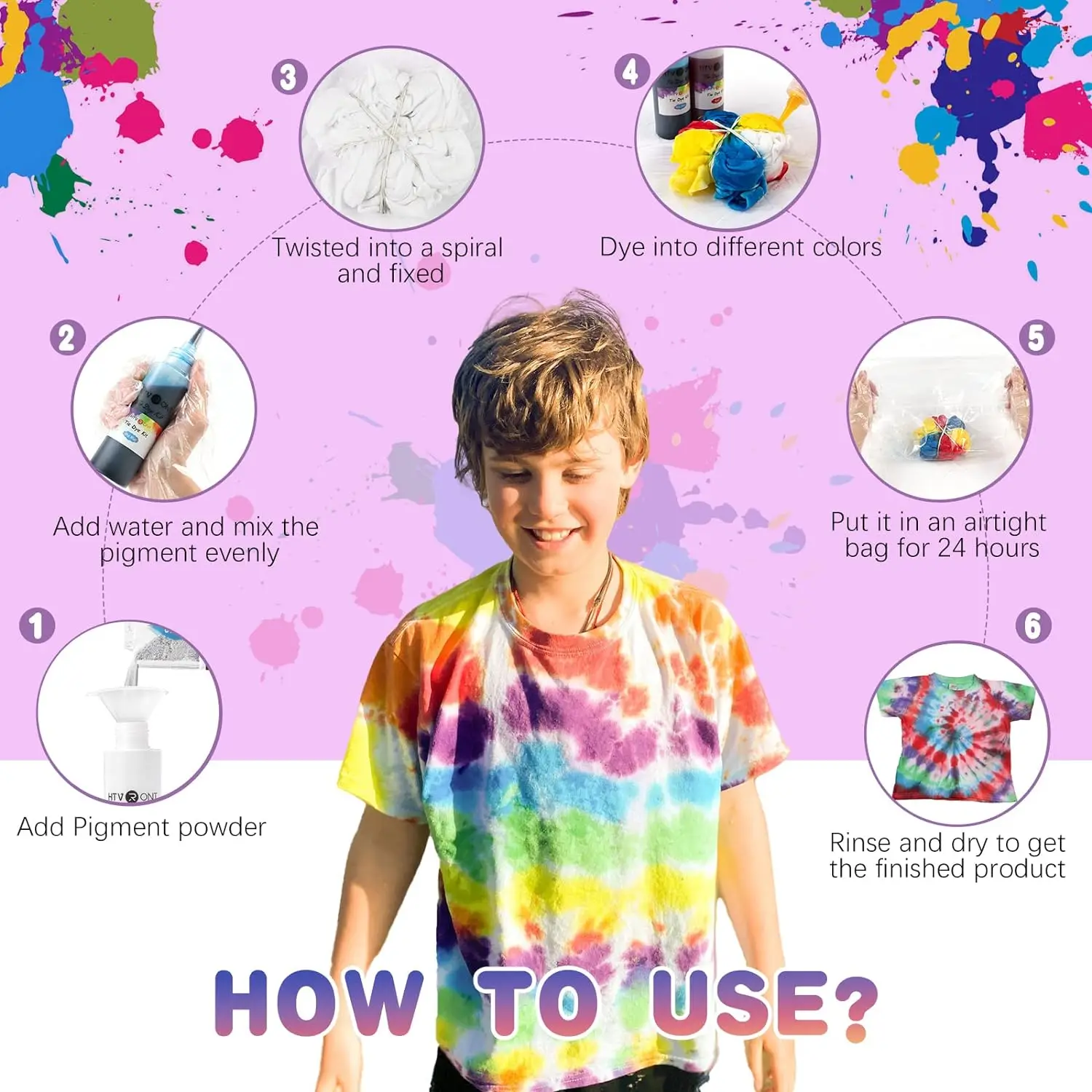 100ML Tie Dye Kit for Clothing Shirt Dress Adult Kids Suitable for Beginners