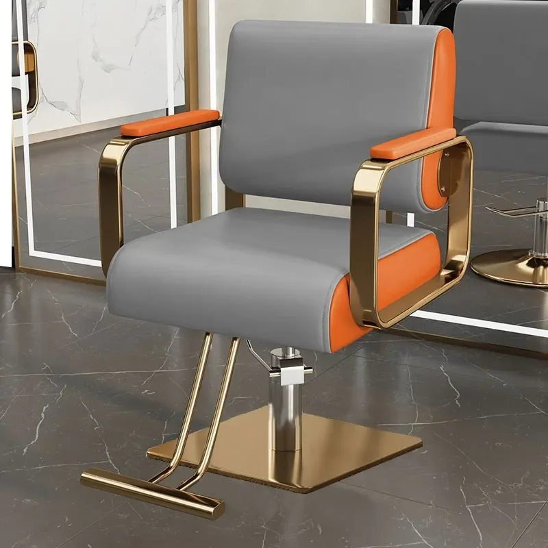 

Lifter Protector Barber Chair Metal Classic Hairstylist Swivel Barber Chair Nordic Vintage Sandalye Beauty Salon Furniture