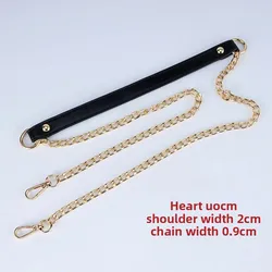 Luxurious PU Leather Chain Shoulder Strap (Black)