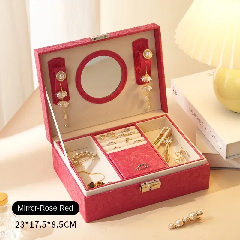 European Princess Children's Jewelry Storage Box, Multi-layer Lockable Jewelry Box, Earrings and Earrings Jewelry Storage Box