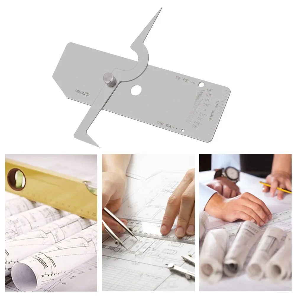 Welding Measuring Tool Welding Ruler Welding Gauge Precision Stainless Steel Weld Gauge Undercut Depth Gage Measuring Tool 3