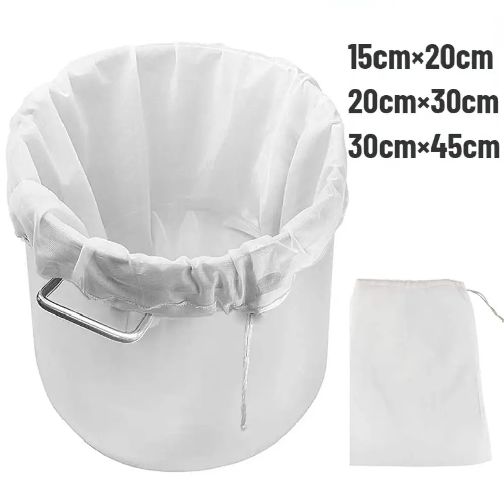 Nylon Soy Milk Filter Bag White Reusable Coffee Juice Tea Filter