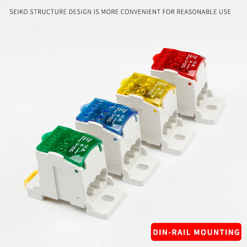 Electrical distribution box Distribution Box One In Several Out Power Wire Universal Electric Connector Junction Din Rail Terminal Block UKK 80A160A250A400A