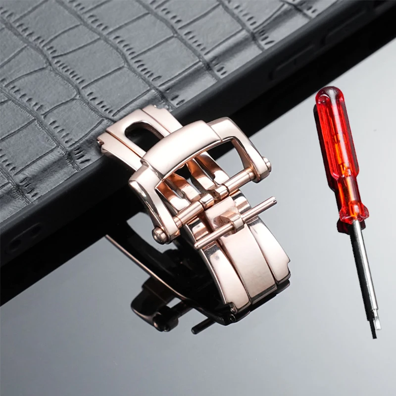 Elegant Stainless Steel Deployment Watch Clasp, 18mm