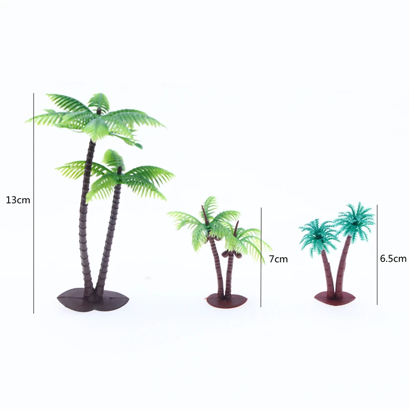 5PCS Mini Plastic Coconut Palm Trees Miniature Plant Pots Bonsai Craft Aquarium Micro Landscape Decorat Sand Table Scenery Model