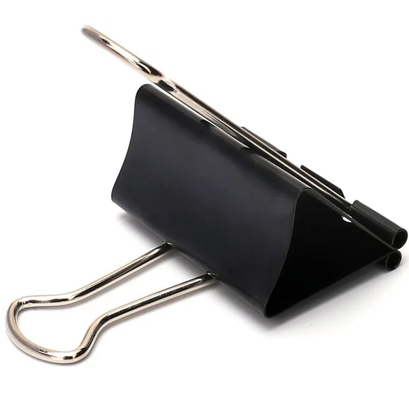 Paper Clips Paper Clip Black Metal Binder Clips File Office School Stationery Paper Document Grip Clamps 60mm