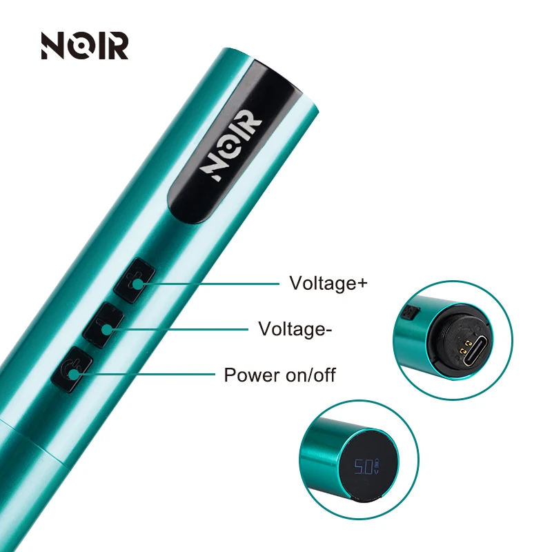 NOIR Wireless Battery Permanent Makeup Machine 2.1MM Stroke LED Display Tattoo Pen Microblading Eyebrow Lip Tattoo Supplies