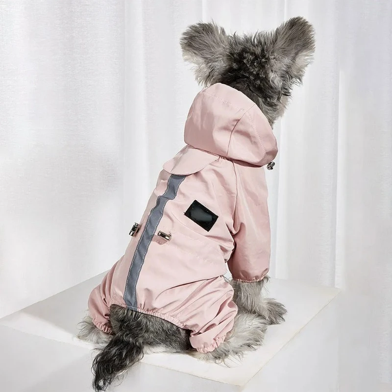 Chubasquero reflectante Impermeable para perros pequeños, chaqueta suave de poliéster, trajes para cachorros