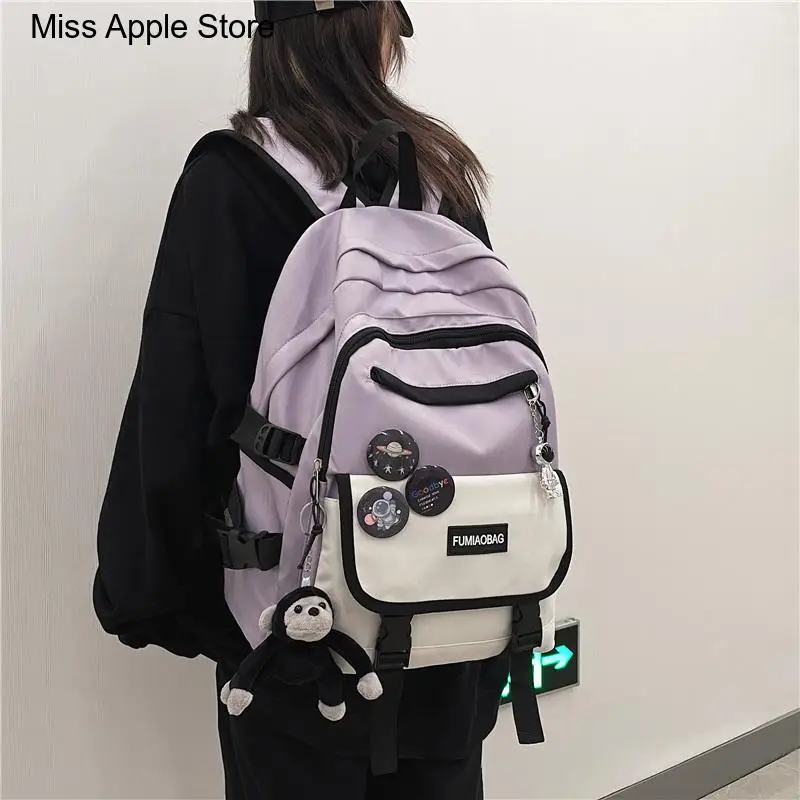 

Schoolbag Women Travel Bag Fashion Men Mochila Black Laptop Backpack Girls Canvas Bagpack High Capacity Teenage Student