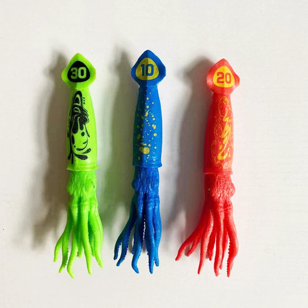 3pcs Diving Funny Fish Bone Summer Outdoor Party Diving Octopus Swimming Pool Dive Throwing Game Accessories Toys for Kids