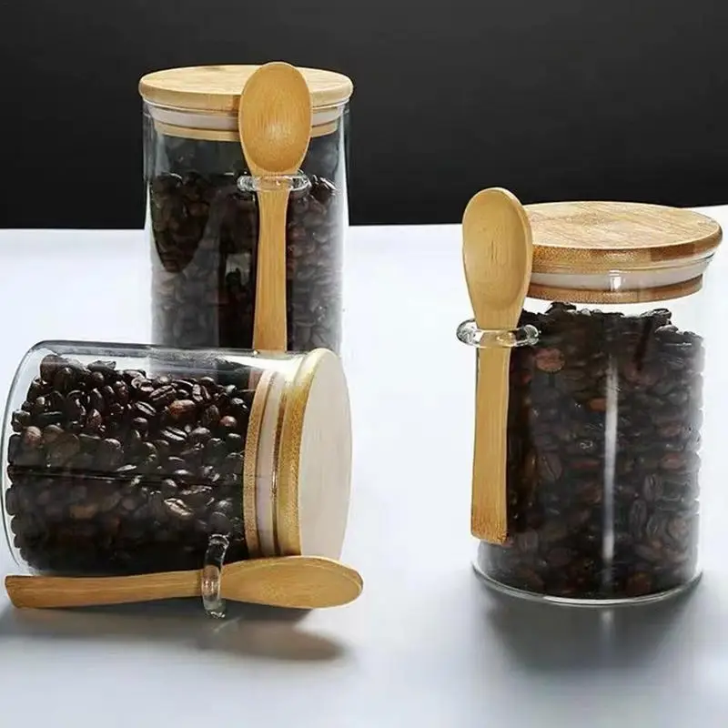 Overnight Oats Jars glass sealed jar With Lid And Spoon Glass Mason Jars Food Storage Container for Cereal Fruit Milk Salad Oats