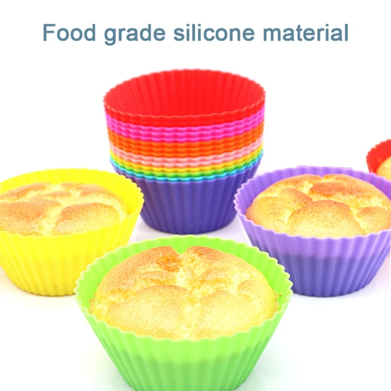 10PCS Non-Stick Baking Cups Silicone Cupcake Kitchen Baking Mold Silicone  Muffin Liners Reusable Cupcake Liners For Muffin Pan - AliExpress