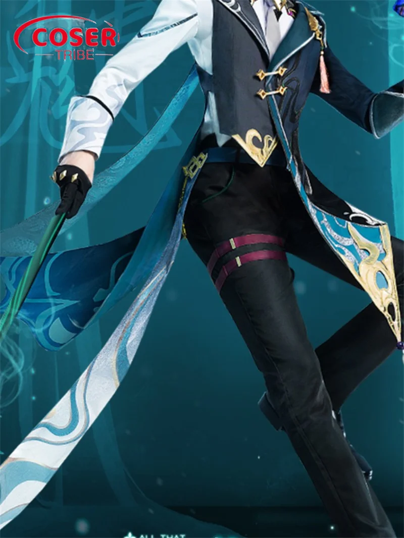 

COSER TRIBE Аниме игра Genshin Impact xiao старинные карнавальные костюмы на Хэллоуин полный комплект