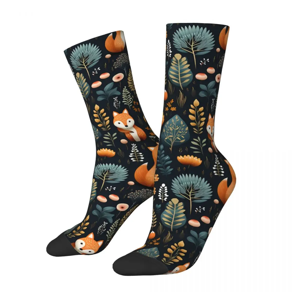 

Носки мужские с рисунком лисы енота и друзей в лесу, бесшовные смешные короткие носки унисекс с принтом животных в стиле Харадзюку, подарок