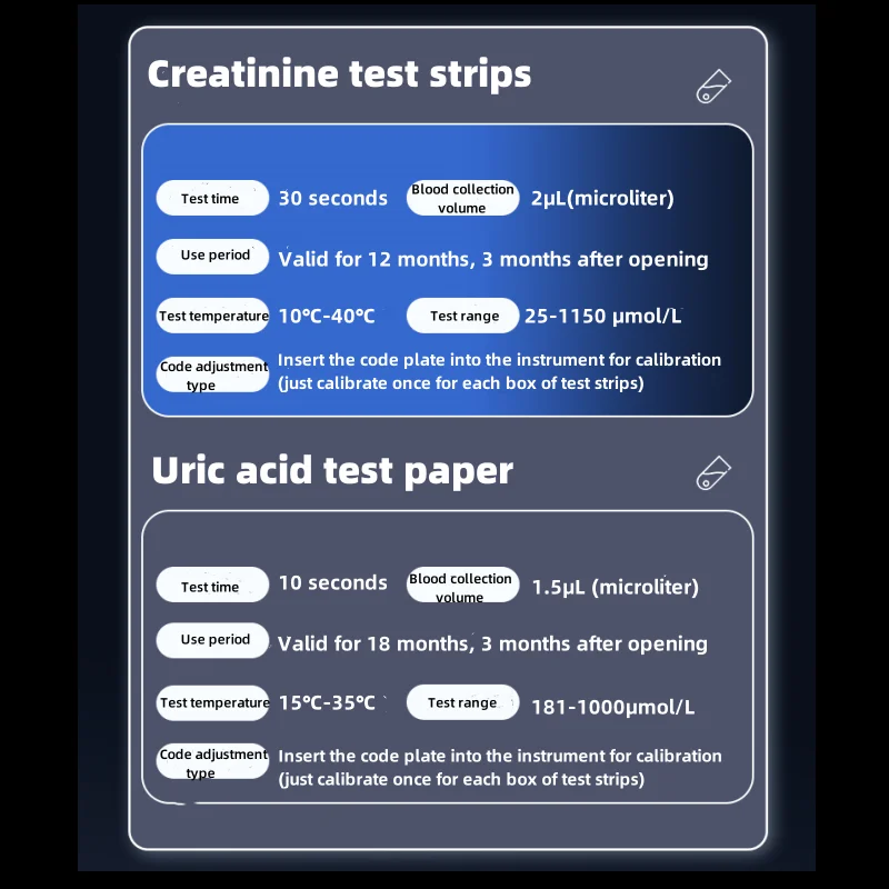 Household Creatinine Test Meter Uric Acid Test Hemoglobin Detetor Creatinine Strips Detecto Health Care