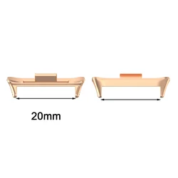 Stainless Steel Adapter for Smartwatch Bracelet - 1 Pair (20mm Rose Gold)
