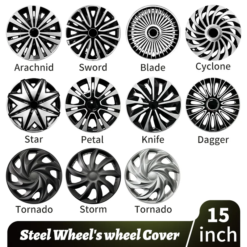 R13 Full Rim Universal Model 13" Wheel Covers Silver Set Of Four Full - View #6