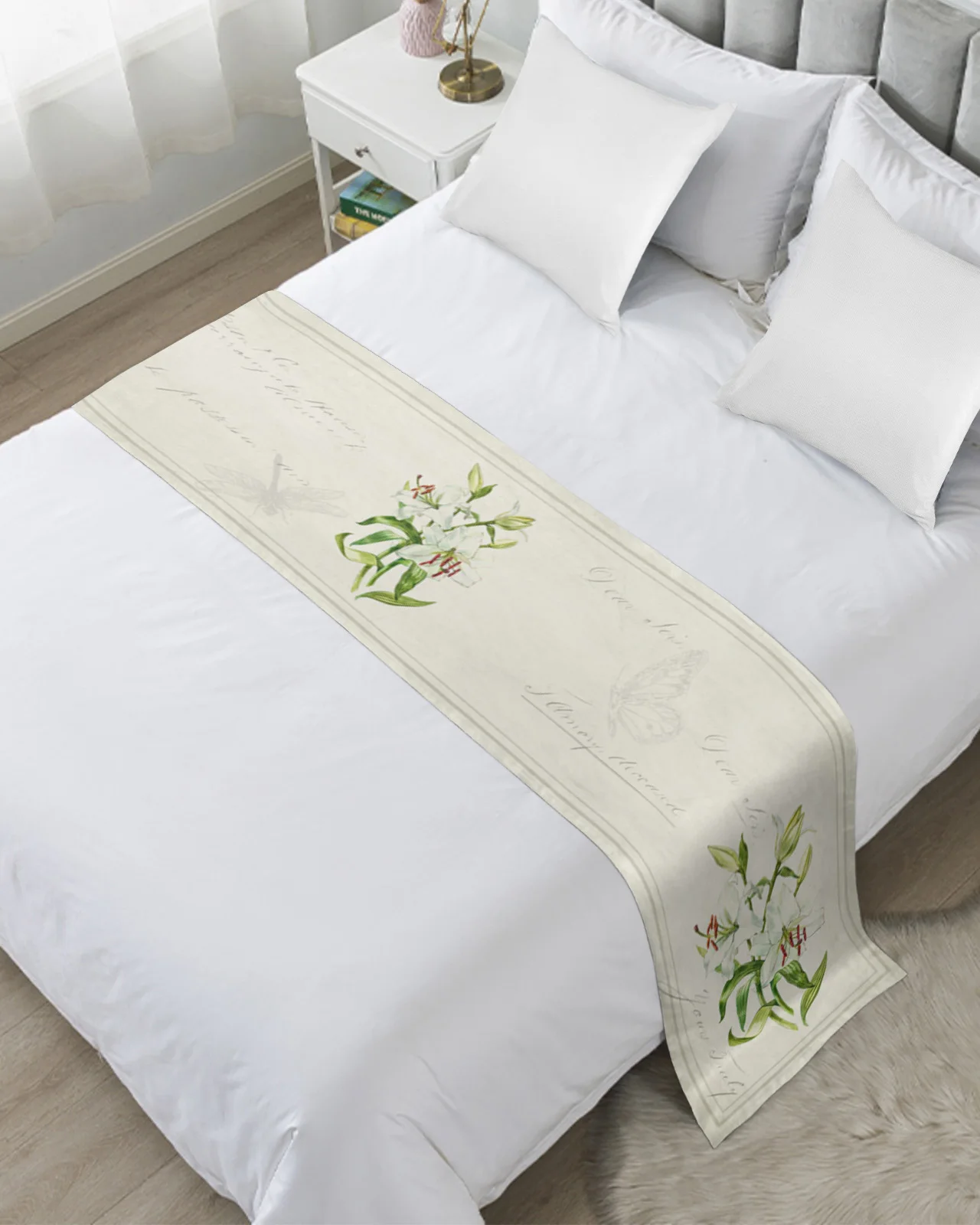 Vintage Country Plants Mughetti Copriletto Runner Bed Flag Sciarpa Per La Casa Hotel Decorazione Biancheria Da Letto Singolo Queen King Bed Cover
