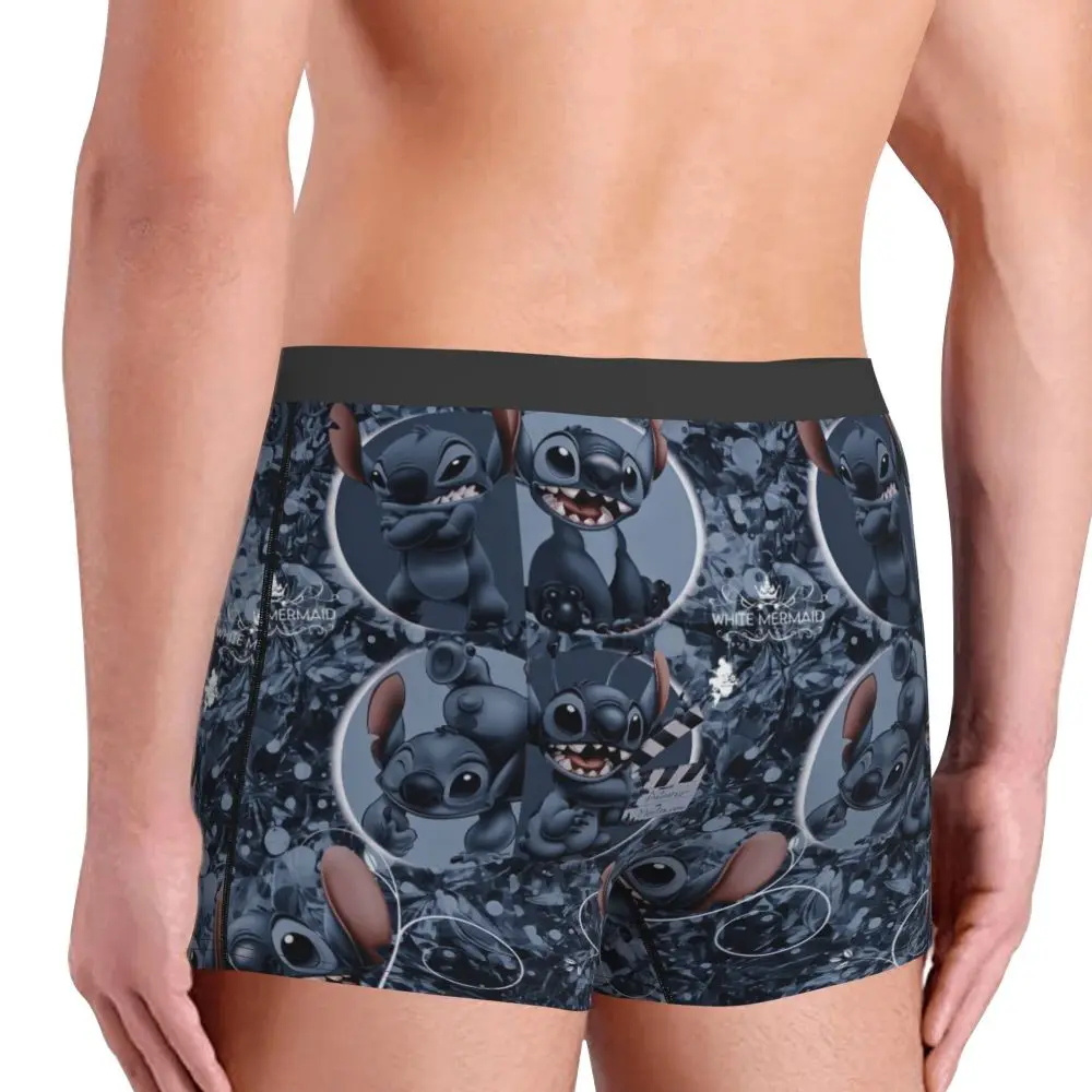 Custom Stitch Lion Cute Boxers Shorts Men's Disney Movie Briefs Underwear Fashion Underpants