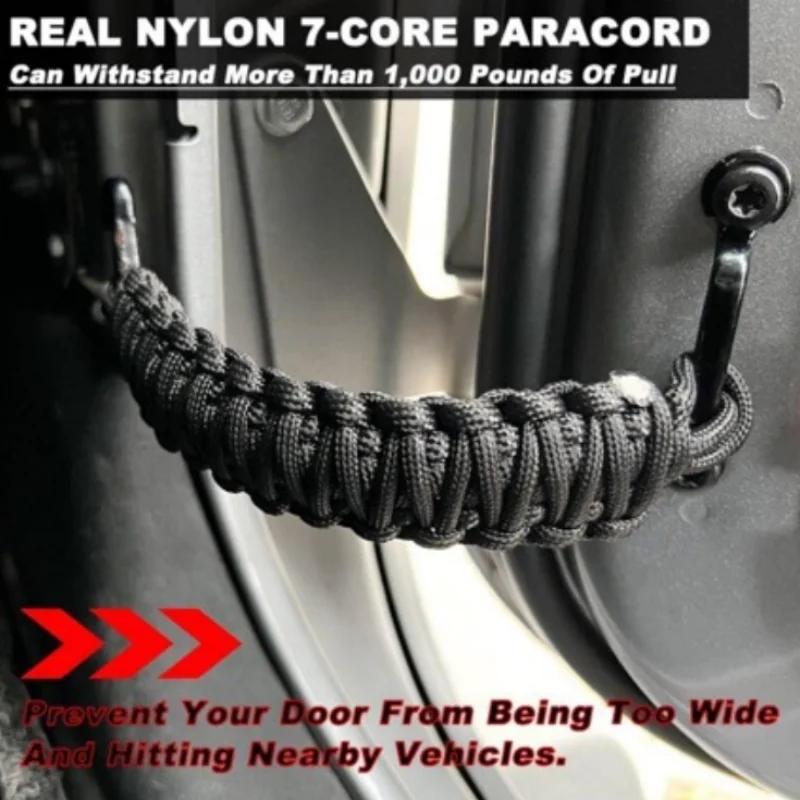 Parachute Rope Braided Strap JK-JL Wrangler Conversion Parts Door Limit Tie Downs Fixed Braided Rope for Heavy Duty