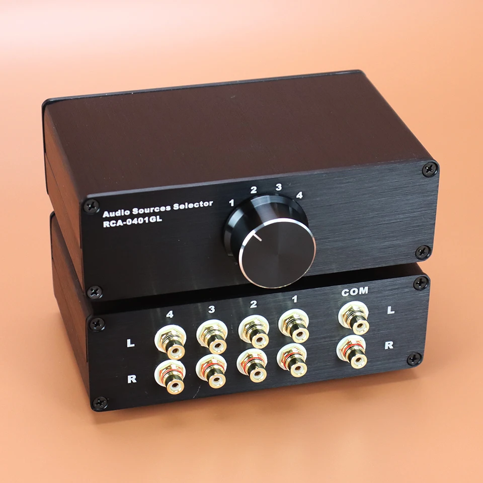 Stereo Audiobron Signaalschakelaar Selector Verliesvrije Splitter Rca 3-To-3, 4-To-1 Voor Cd-Decoder Eindversterker Actieve Luidsprekers