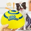 Wag Glider for Dogs Teething Stick, Glissade,Puppy Accessories,Make A Sound Slideshow Disc,Flying Pet Toys, PVC Yellow Funny 2