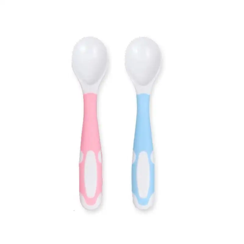 Baby Fruit Scraping Mud Spoon Double Head Silicone Stainless Steel Children Utensil Toddler Infant Food Eating Feeding Tableware 4