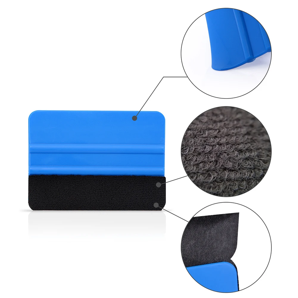 10pcs Car Vinyl Wrap Scraper Carbon Fiber Film Felt Squeegee Car Tinting Window Glass Cleaning Tool Sticker Remover Accessories