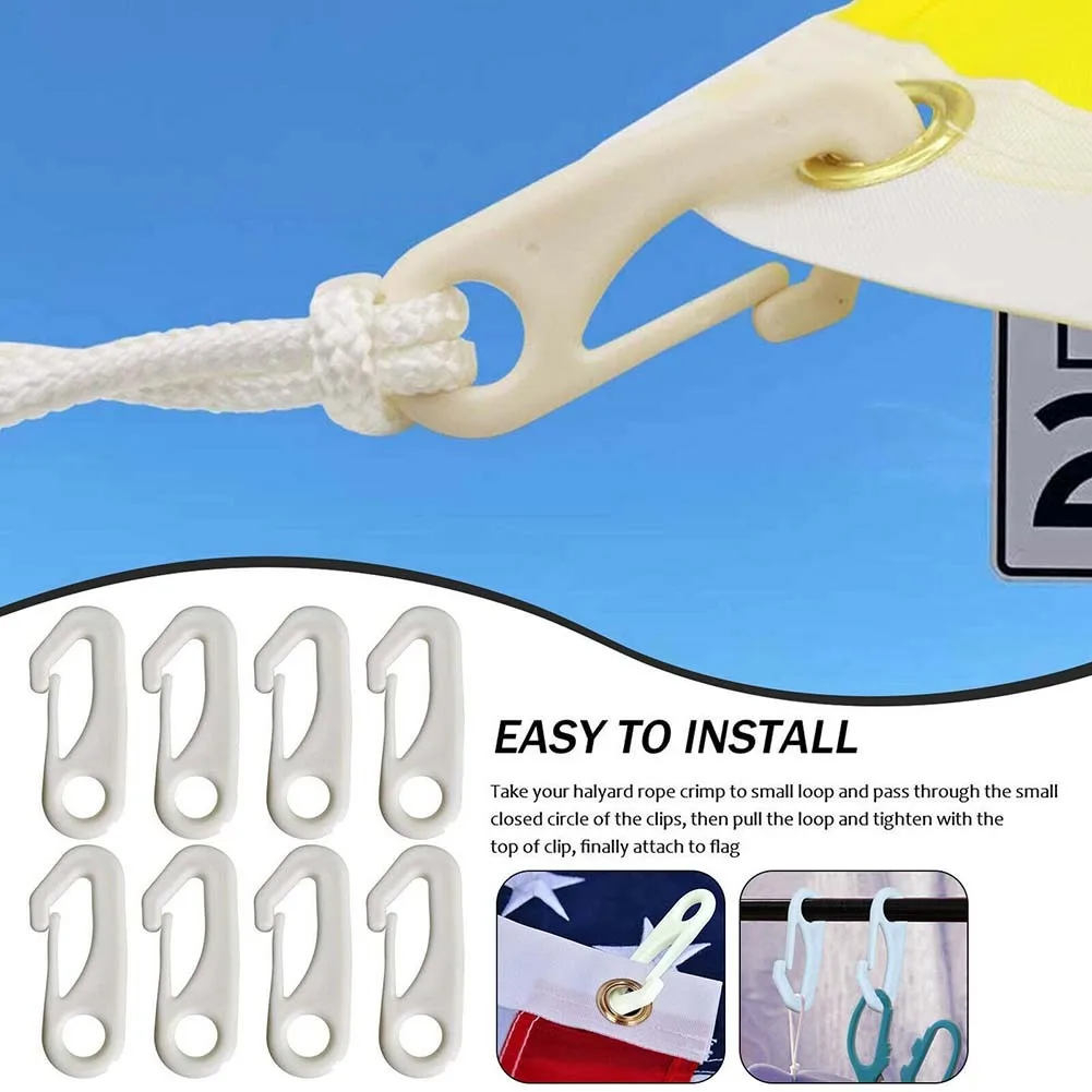 

Tool Snap Hook Clips Water Resistant Flag Pole Flagpole Heavy Duty Nti-UV Reliable Replace Accessories Attachment