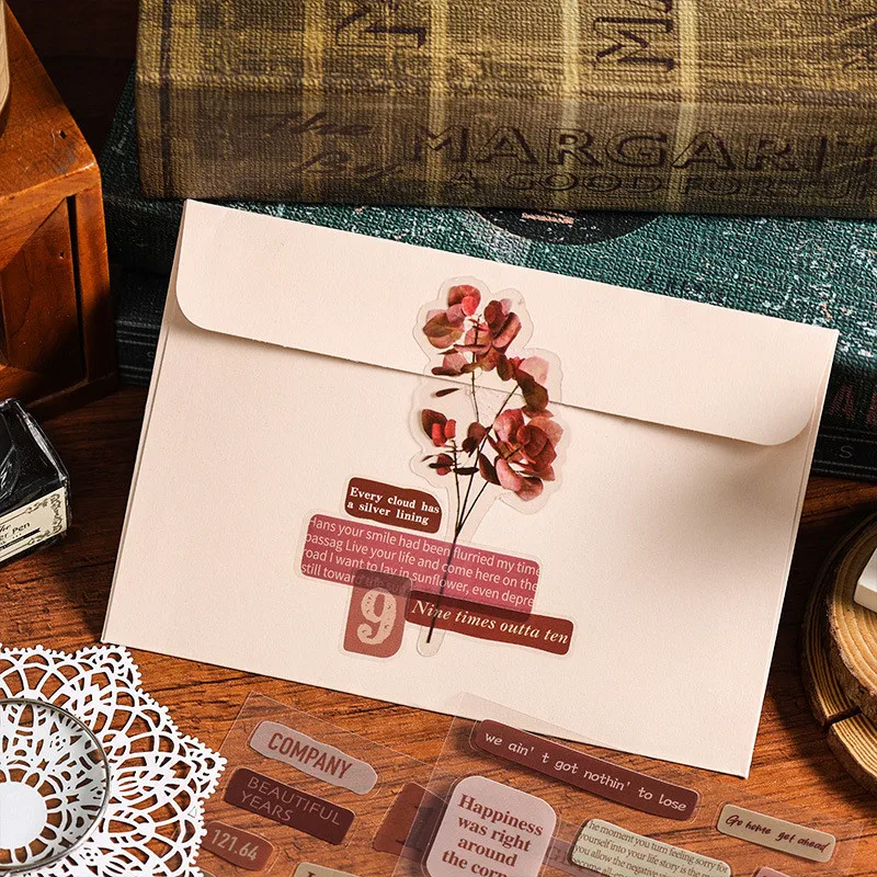 Journamm 6 개/갑 빈티지 편지 애완 동물 스티커 DIY Scrapbooking 용품 콜라주 사진 앨범 장식 정크 저널 라벨 스티커