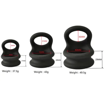 Small Medium Large Silicone Double Cock Ring Lock  Delay Ejaculation Male Penis Ring Ball Stretcher Bondage Sex Toy Men 6