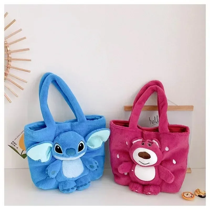 Disney Lilo & Stitch Plush Handbag Kawaii Messenger Bag Girl Tote Bag Anime Stuffed Toys Children Cartoon Plushie Soft Bag Gift 4