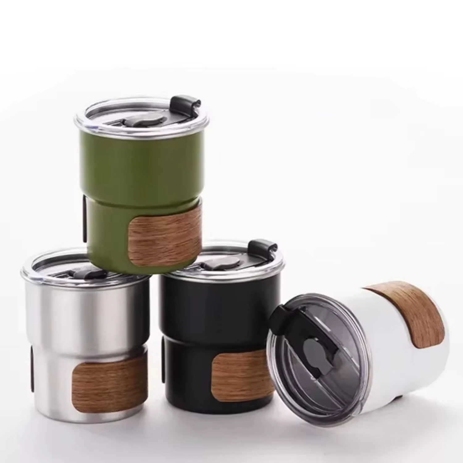 Portable 304 Stainless Steel Coffee Cup with Lid -...