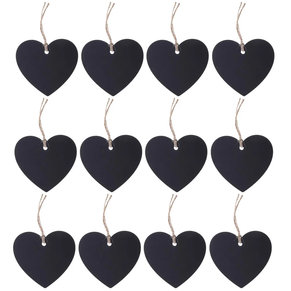 

Unfinished Blank Wooden Heart Shape Label Price Display Tags DIY Price Wooden Label DIY Double-Sided Blackboard Home Decor