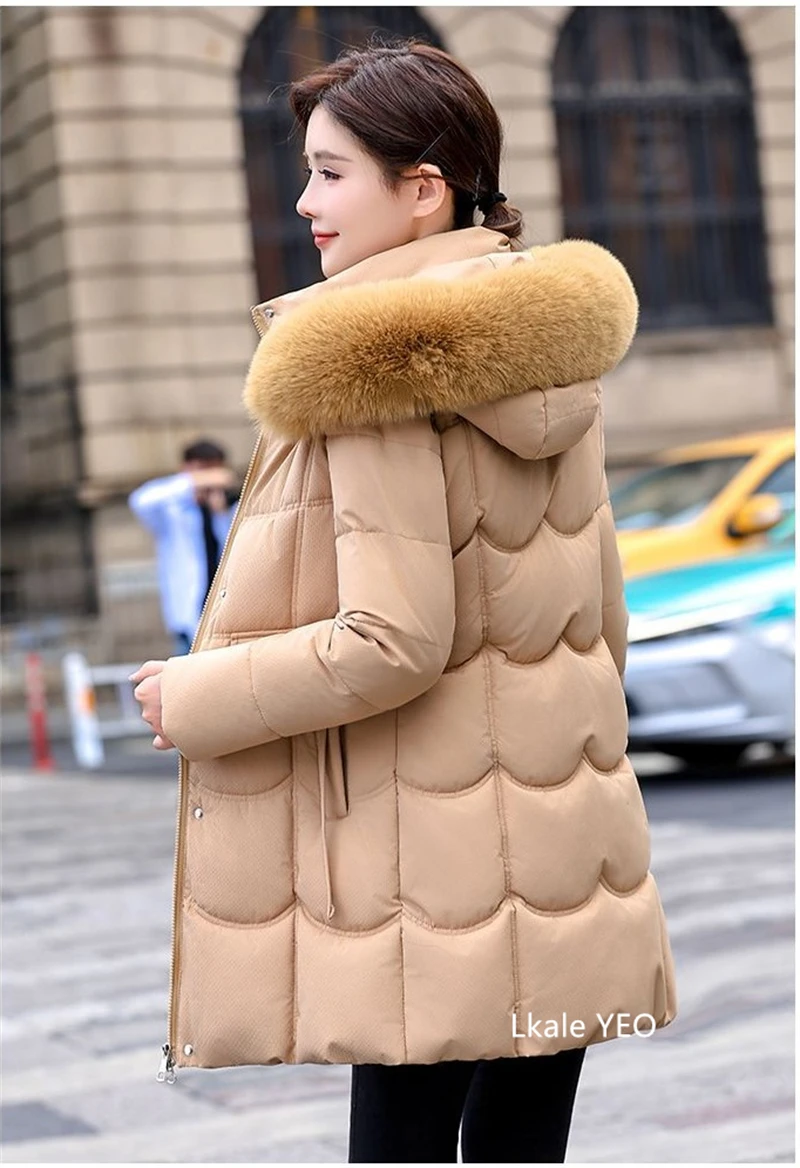 Women's Down Cotton Jacket 2025 Comfortable Elegant Ladies Winter Parka Coat Loose Temperament Lady Cotton Padded Outerwear