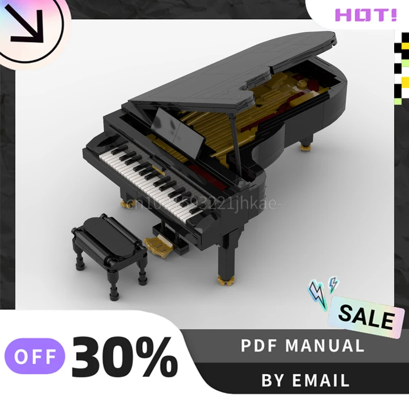[501PCS] Customized MOC Concert grand piano Creative Building Blocks Set STEM Educational Toys Construction Model Kit Birthday 1